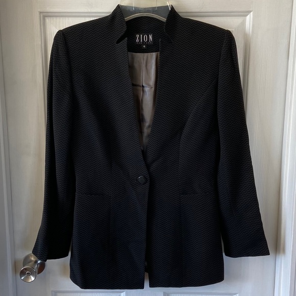 Zion New York Blazer Black Single Button Size 4 - Picture 1 of 8